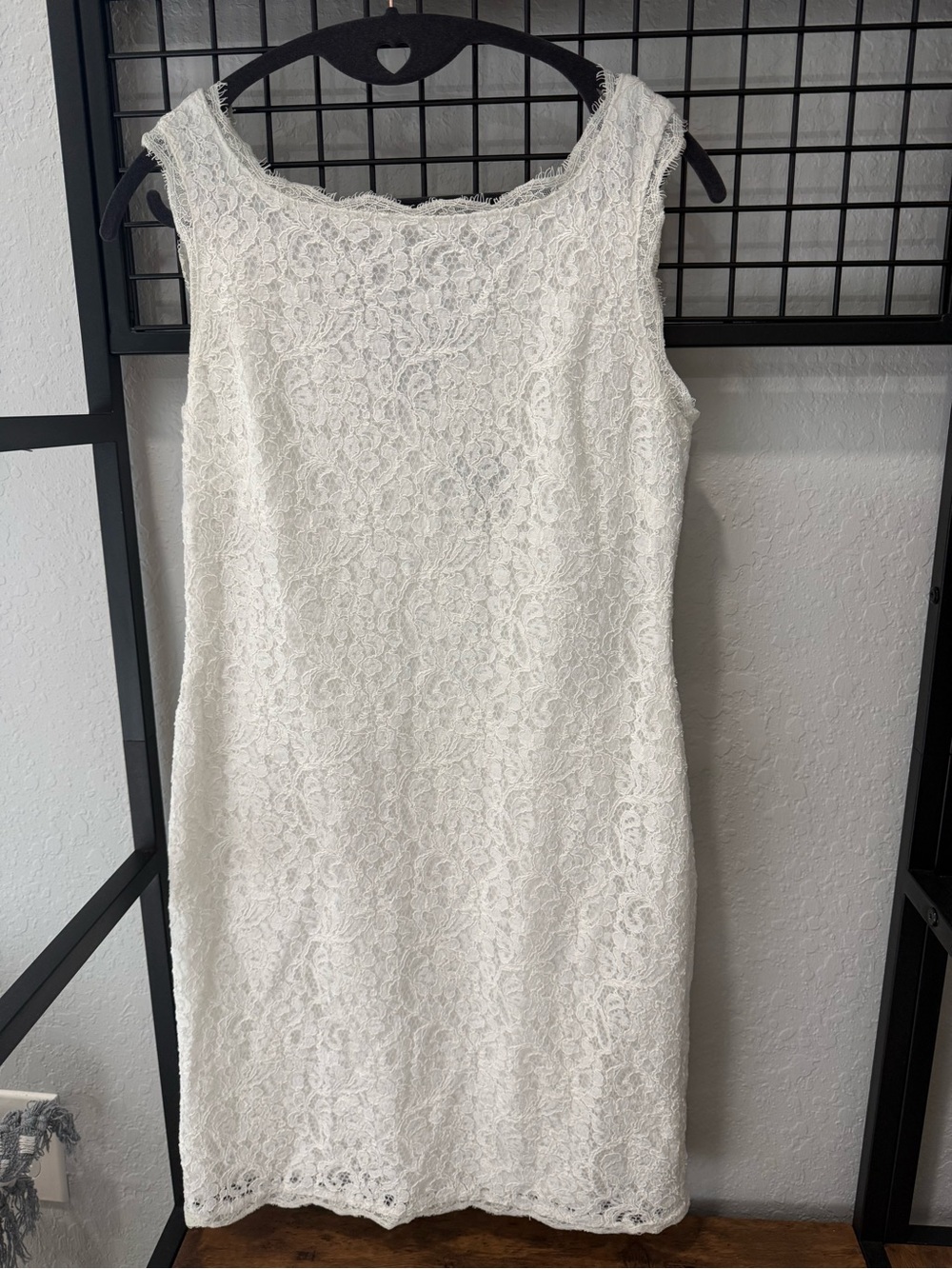 Adrianna Papell Ivory Lace Midi Sheath Dress